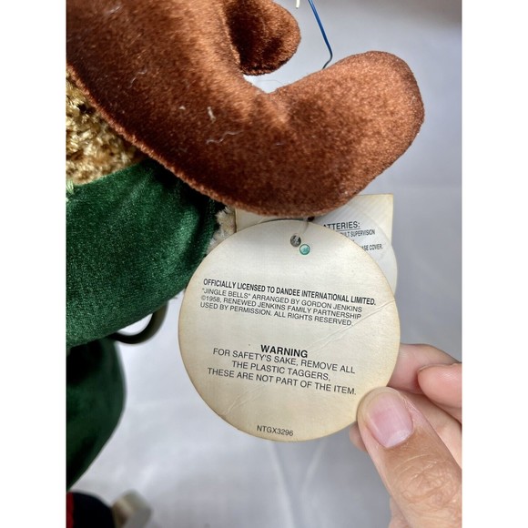 Vintage 1958 DanDee Animated Singing Ice Skates Reindeer Christmas Lights Scarf - Picture 3 of 3